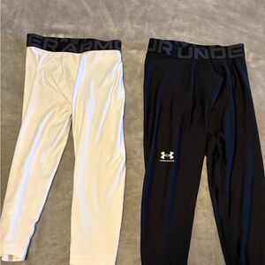 Under Armour youth medium black and White Bottoms thermals